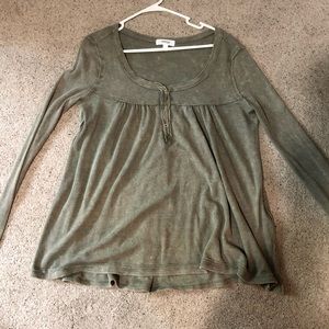 Ribbed long sleeve top